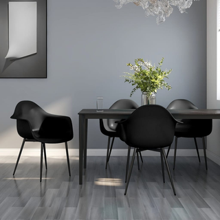 vidaXL Dining Chairs 4 pcs Black PP - Giant Lobelia