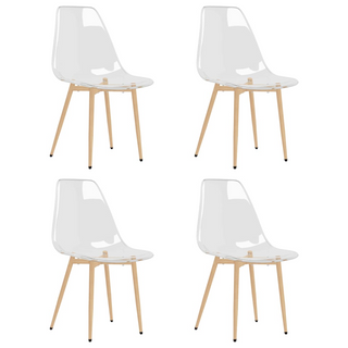 vidaXL Dining Chairs 4 pcs Transparent PET - Giant Lobelia