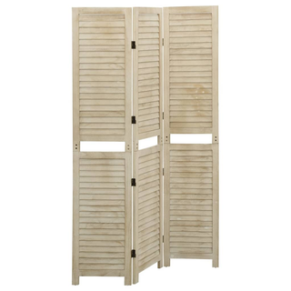 3-Panel Room Divider 105x165 cm Solid Wood Paulownia - Giant Lobelia