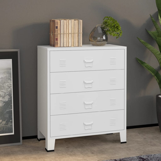 Industrial Drawer Cabinet White 78x40x93 cm Metal - Giant Lobelia