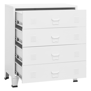 Industrial Drawer Cabinet White 78x40x93 cm Metal - Giant Lobelia