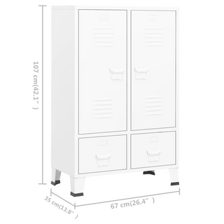 Industrial Wardrobe White 67x35x107 cm Steel - Giant Lobelia