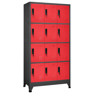 vidaXL Locker Cabinet Anthracite and Red 90x45x180 cm Steel - Giant Lobelia