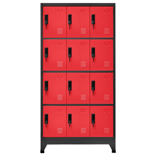 vidaXL Locker Cabinet Anthracite and Red 90x45x180 cm Steel - Giant Lobelia