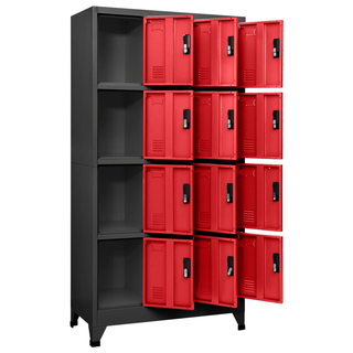 vidaXL Locker Cabinet Anthracite and Red 90x45x180 cm Steel - Giant Lobelia