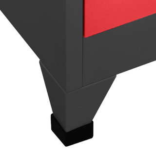 vidaXL Locker Cabinet Anthracite and Red 90x45x180 cm Steel - Giant Lobelia