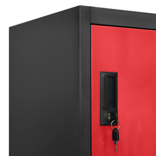 vidaXL Locker Cabinet Anthracite and Red 90x45x180 cm Steel - Giant Lobelia