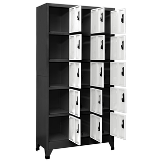 vidaXL Locker Cabinet Anthracite and White 90x40x180 cm Steel - Giant Lobelia