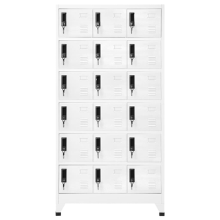 Locker Cabinet White 90x40x180 cm Steel - Giant Lobelia