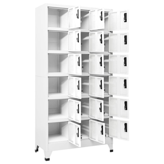 Locker Cabinet White 90x40x180 cm Steel - Giant Lobelia