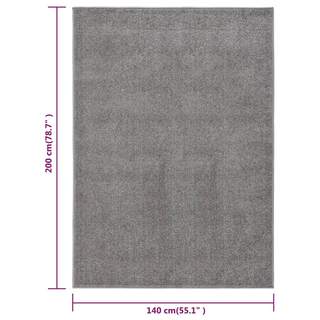 vidaXL Rug Short Pile 140x200 cm Grey - Giant Lobelia