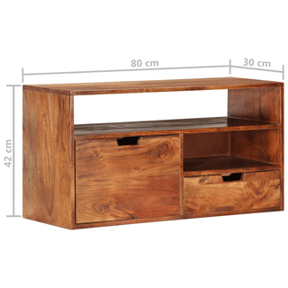 vidaXL TV Cabinet 80x30x42 cm Solid Acacia Wood - Giant Lobelia