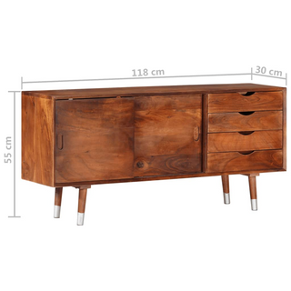 vidaXL TV Cabinet 118x30x55 cm Solid Acacia Wood - Giant Lobelia