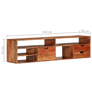 vidaXL TV Cabinet 140x30x35 cm Solid Acacia Wood - Giant Lobelia