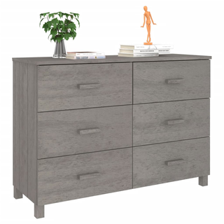 vidaXL Sideboard HAMAR Light Grey 113x40x80 cm Solid Wood Pine - Giant Lobelia