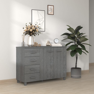 Sideboard HAMAR Dark Grey 113x40x80 cm Solid Wood Pine - Giant Lobelia