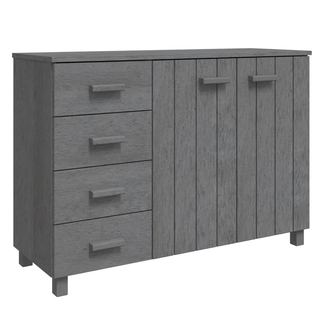 Sideboard HAMAR Dark Grey 113x40x80 cm Solid Wood Pine - Giant Lobelia