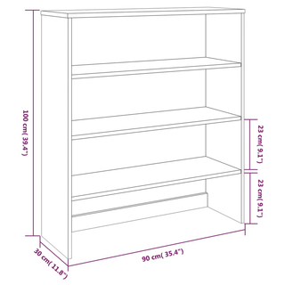 Top for Highboard HAMAR Light Grey 90x30x100cm Solid Wood Pine - Giant Lobelia