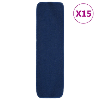 Anti Slip Stair Mats 15 pcs 75x20 cm Navy Blue Rectangular - Giant Lobelia