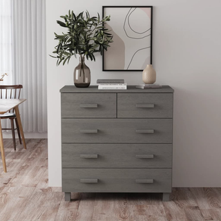 Sideboard HAMAR Light Grey 79x40x80 cm Solid Wood Pine - Giant Lobelia