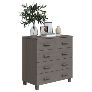 Sideboard HAMAR Light Grey 79x40x80 cm Solid Wood Pine - Giant Lobelia