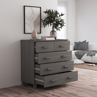 Sideboard HAMAR Light Grey 79x40x80 cm Solid Wood Pine - Giant Lobelia