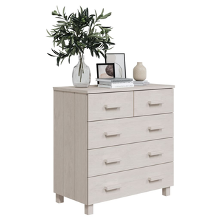 Sideboard HAMAR White 79x40x80 cm Solid Wood Pine - Giant Lobelia