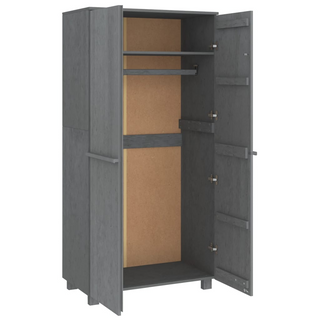 vidaXL Wardrobe HAMAR Dark Grey 89x50x180 cm Solid Wood Pine - Giant Lobelia