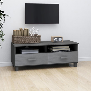 vidaXL TV Cabinet HAMAR Dark Grey 106x40x40 cm Solid Wood Pine - Giant Lobelia