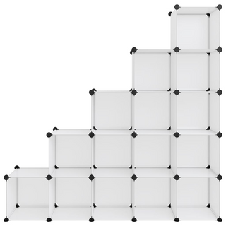vidaXL Storage Cube Organiser with 15 Cubes Transparent PP - Giant Lobelia