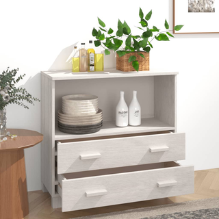 vidaXL Sideboard HAMAR White 85x35x80 cm Solid Wood Pine - Giant Lobelia