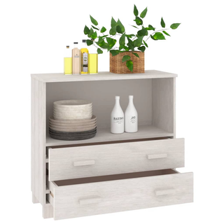 vidaXL Sideboard HAMAR White 85x35x80 cm Solid Wood Pine - Giant Lobelia