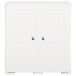 vidaXL Plastic Cabinet 79x43x85.5 cm Wood Design Angora White - Giant Lobelia