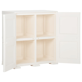 vidaXL Plastic Cabinet 79x43x85.5 cm Wood Design Angora White - Giant Lobelia