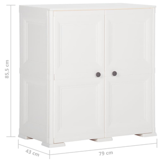 vidaXL Plastic Cabinet 79x43x85.5 cm Wood Design Angora White - Giant Lobelia