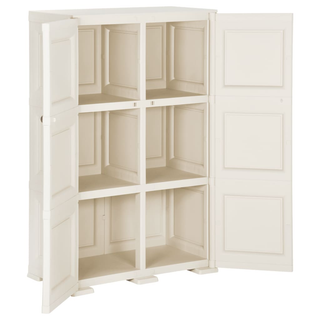 vidaXL Plastic Cabinet 79x43x125 cm Wood Design Angora White - Giant Lobelia