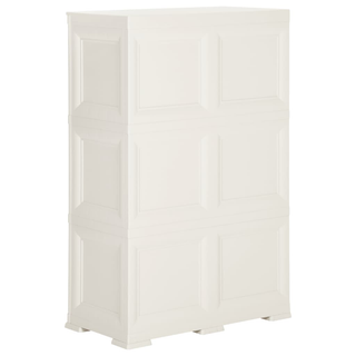 vidaXL Plastic Cabinet 79x43x125 cm Wood Design Angora White - Giant Lobelia