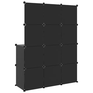 Cube Storage Cabinet for Kids with 10 Cubes - Black PP | Organize and Declutter with Style - Giant Lobelia