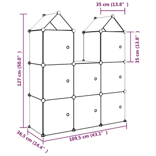 Cube Storage Cabinet for Kids with 8 Cubes Blue PP - Giant Lobelia