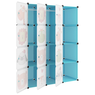 Cube Storage Cabinet for Kids with 12 Cubes - Blue PP | Organize and Declutter with Style - Giant Lobelia