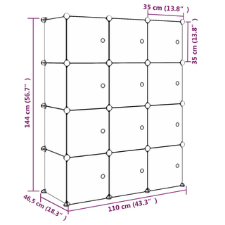 Cube Storage Cabinet for Kids with 12 Cubes - Blue PP | Organize and Declutter with Style - Giant Lobelia