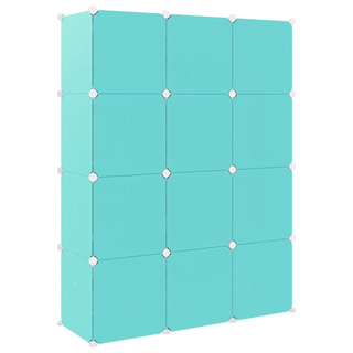 Cube Storage Cabinet for Kids with 12 Cubes Green PP - Giant Lobelia