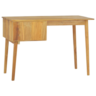 vidaXL Desk with 2 Drawers 110x52x75 cm Solid Wood Teak - Giant Lobelia