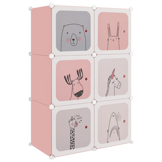 Cube Storage Cabinet for Kids with 6 Cubes Pink PP - Giant Lobelia