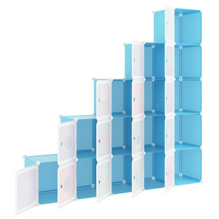 Cube Storage Cabinet for Kids with 15 Cubes Blue PP - Giant Lobelia