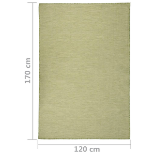 vidaXL Outdoor Flatweave Rug 120x170 cm Green - Giant Lobelia