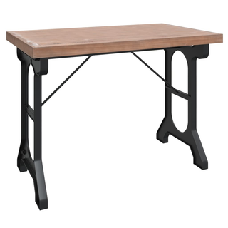 vidaXL Dining Table 110x65x82 cm Solid Wood Fir and Iron - Giant Lobelia