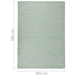 vidaXL Outdoor Flatweave Rug 200x280 cm Turquoise - Giant Lobelia