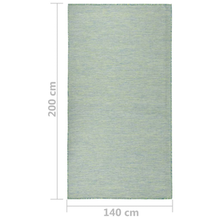 vidaXL Outdoor Flatweave Rug 140x200 cm Turquoise - Giant Lobelia