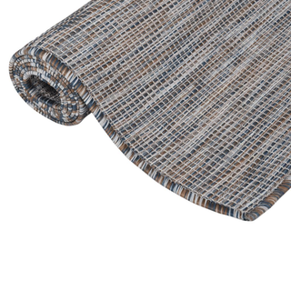 vidaXL Outdoor Flatweave Rug 160x230 cm Brown and Blue - Giant Lobelia